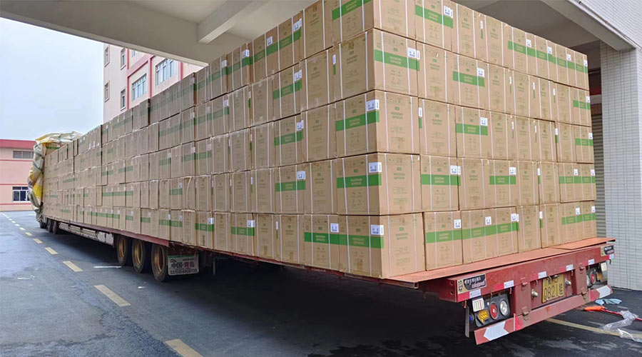 場面壯觀！國內(nèi)某知名品牌客戶2000臺波輪洗衣機高效裝柜完畢